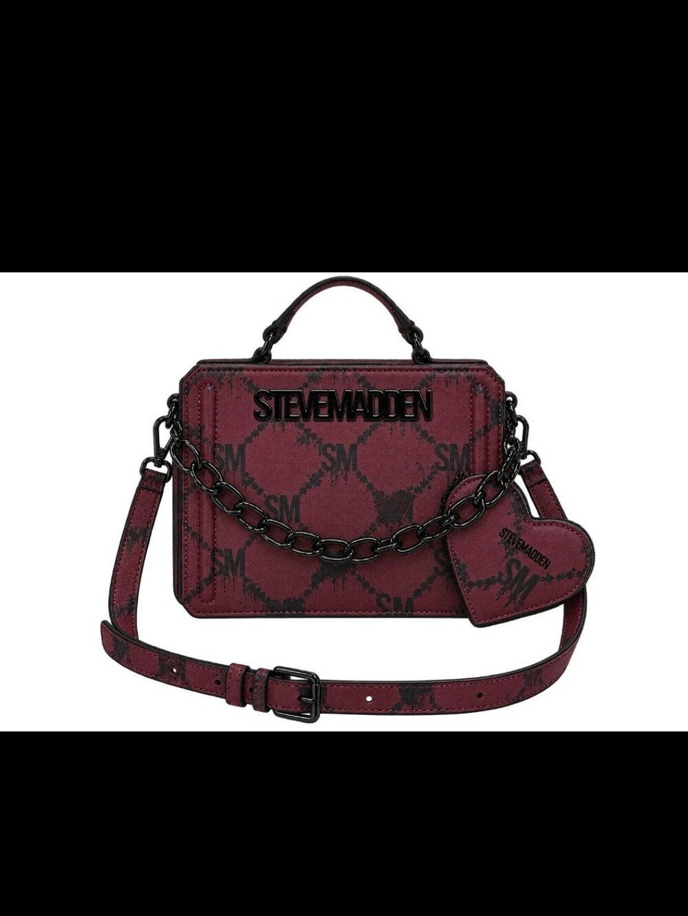 Steve Madden Red Heart-Print Crossbody Bag